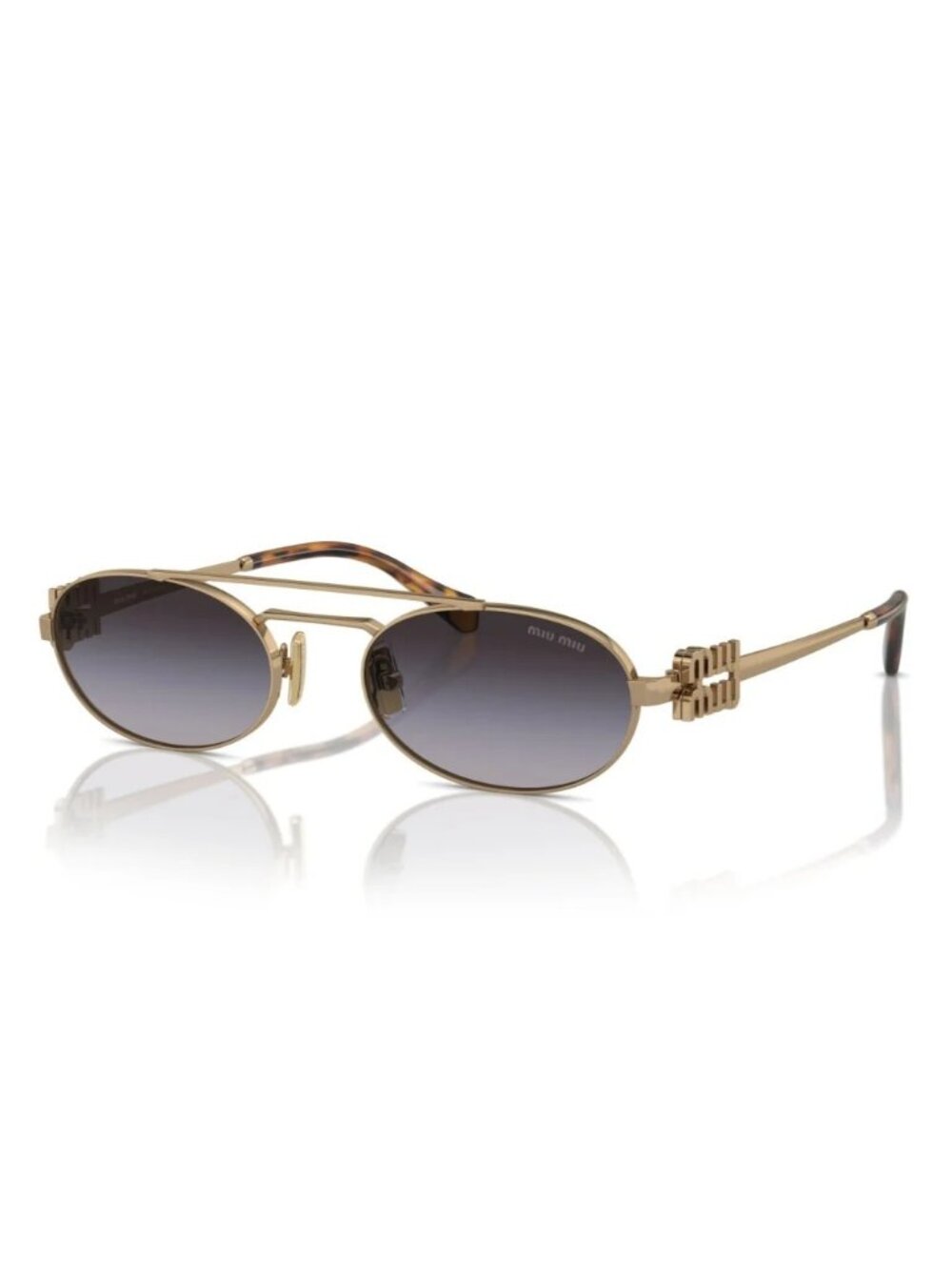 NEW MIU MIU SUNGLASSES, GOLD/GRAY MU54ZS 7OE5D1 WOMEN MU 54ZS, SMU 54Z EYEWEAR